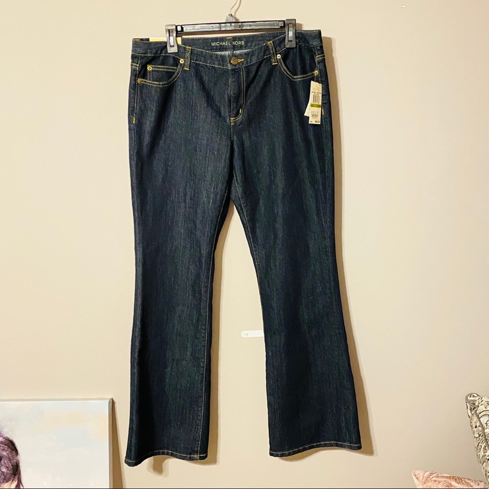 NWT Michael Kors low rise boot cut denim jeans 14